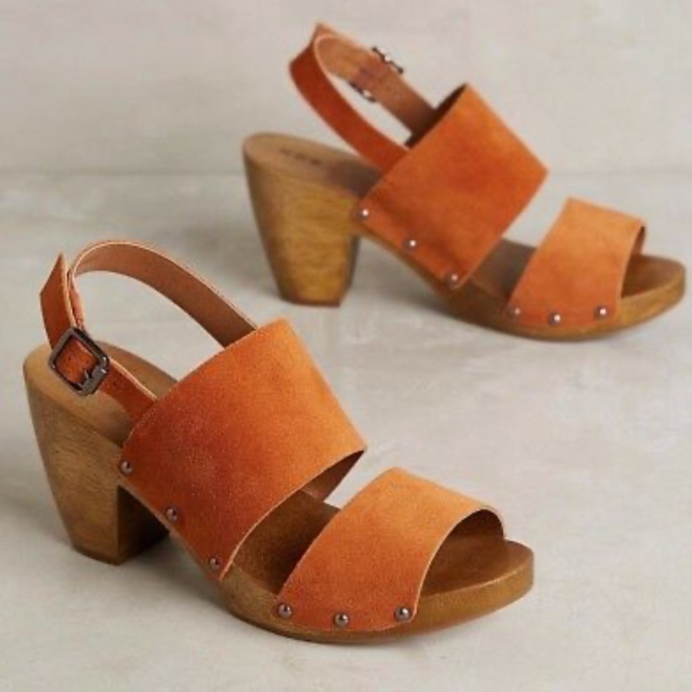 Kelsi Dagger Brea wooden sandals in orange
